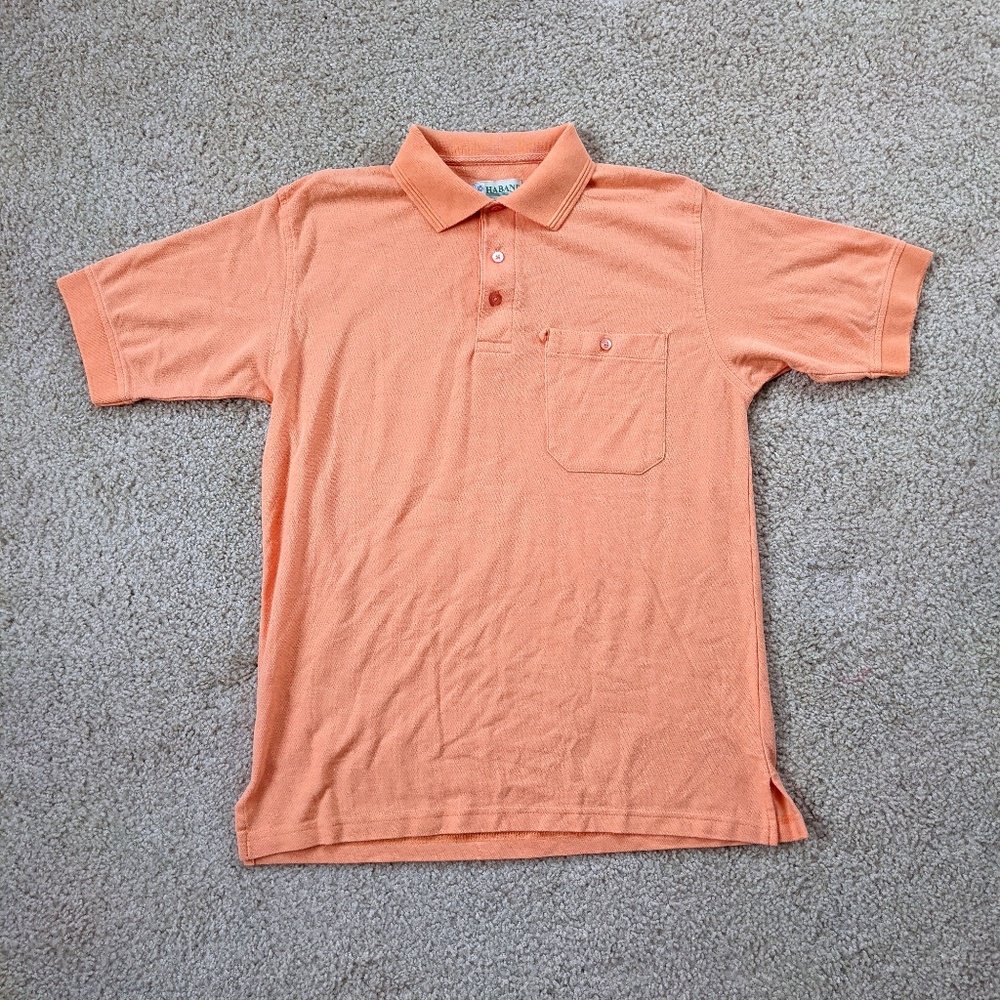 Haband Polo Shirt with Chest Pocket Men's Medium Orange